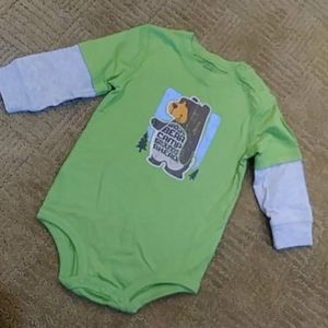 NWOT Carters brown bear onesie top, 12 mos
